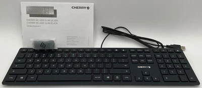 Cherry KC 6000 SLIM Wired Slim Keyboard Black/Red JK-1600EU-2 - Image 1 of 4