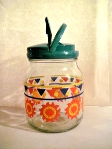 ANCHOR HOCKING GLASS JUG SUNNY DAZE 1/2 GALLON DRINK SPOUT DISPENSER PICNIC KOOL - Picture 1 of 11