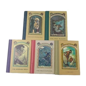 A Series of Unfortunate Events Books 1,3,4,6 & 13 Bundle by Lemony Snicket (HC) - Foto 1 di 4