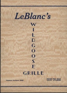 Leblanc's Wildgoose Grille South Attleboro Massachusetts Vintage Restaurant Menu - Picture 1 of 2
