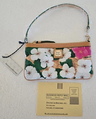 Dooney & Bourke Clutch makeup bag Pansy White pink Floral Clutch Wristlet New - Image 1 of 4