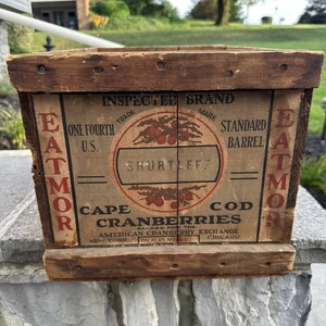 Antiguo calentador de arándanos Cape Cod lanzaderas caja de madera - Imagen 1 de 5
