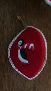 WEIHNACHTEN Vintage PINGUINE Filz Pappe BAUMSCHMUCK - 60er Jahre - Bild 1 von 3