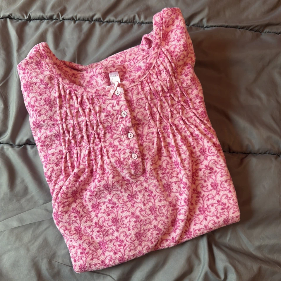 Camisola longa vintage rosa Kmart estampa floral mais 2X lã rosa - Imagem 1 de 4