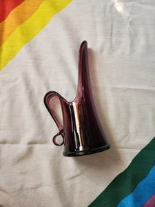 Vintage MCM LE Smith Amethyst Purple Glass Taper Candle Holder Swung Pitcher - Picture 1 of 7