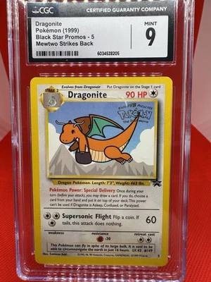 Dragonite Pokémon (1999) Black Star Promo - 5 Mewtwo Strikes Back CGC MINT 9 - Image 1 of 3