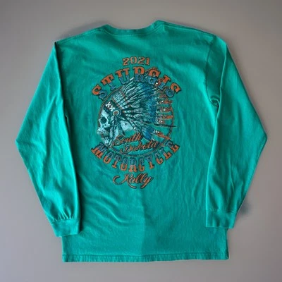 Sturgis Motorcycle Rally Shirt Large Green Long Sleeve Supreme Streetwear Biker - Image 1 of 4