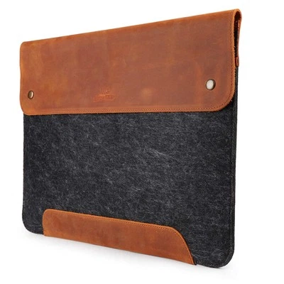 Housse MacBook en Cuir Véritable et Polaire pour MacBook Pro et MacBook Air -... - Photo 1/4