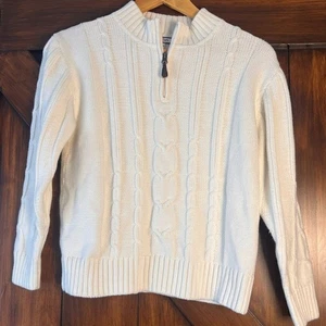 Kitestrings by Heartstrings Girls  Cream White Cable Knit Half Zip Knit Sweater - Picture 1 of 5