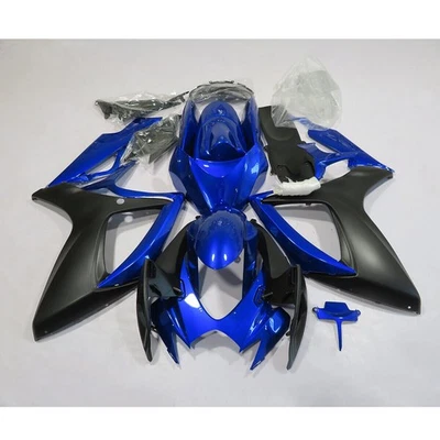 Kit de carenado azul negro para carrocería de inyección Suzuki GSXR600 GSXR750 2006 2007 Foto 1 de 4