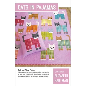 CATS IN PAJAMAS ~ Quilt Pattern ~by Elizabeth Hartman~Large, Small Quilt, Pillow - Picture 1 of 2
