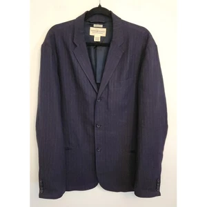 Ralph Lauren Denim & Supply Mens Pinstripe Blazer Italian Wool Linen Jacket Lrg - Picture 1 of 9