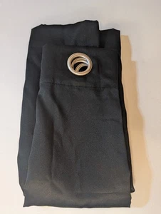 Black Grommet-Top Shower Curtain – 100% Polyester Modern Bathroom Panel - Picture 1 of 2