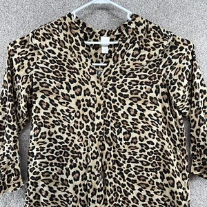 H & M Women's Dress Size 4 Orange Black Animal Print Long Sleeve Pullover - Picture 1 of 9