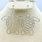 Open Turtle Dangle Earrings - Available In Silver Or Gold
