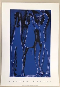 MARINO MARINI,'COMPOSIZIONE IN BLU,1953' RARE 1998 SILKSCREEN PRINT - Picture 1 of 7
