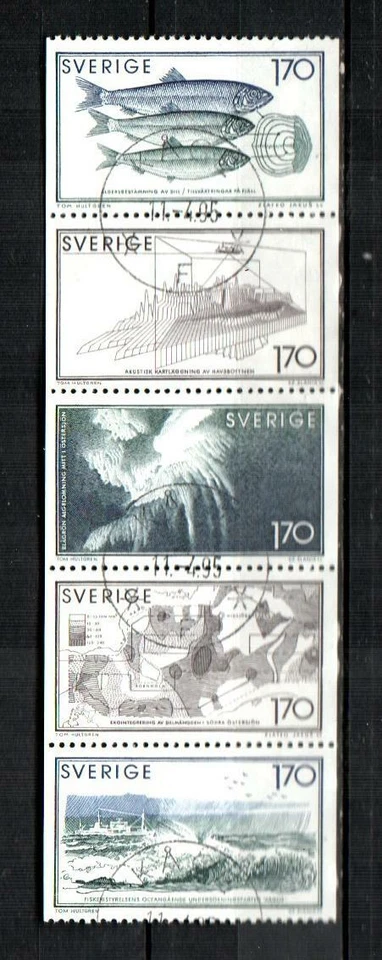 SUECIA Scott's 1303a (5v) Sea Research F/VF Usado (1979)  Foto 1 de 1