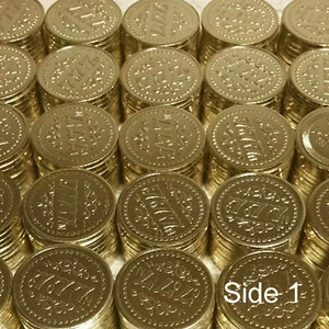 NEW 385 GOLDEN 777 AUTHENTIC PACHISLO SLOT MACHINE TOKENS - NEW - Picture 1 of 3