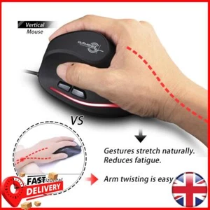 ZELOTES T20 Wired Vertical Optical Mouse 6 Buttons Gaming Mice for PC Computers - Picture 1 of 12