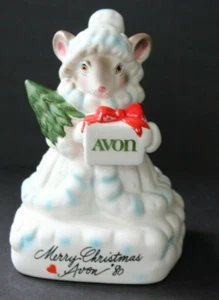 Vintage Avon Precious Moments Collection Figur Maus Merry Christmas 1980 - Bild 1 von 6