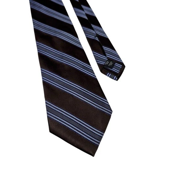 Jones New York Mens Silk Tie Quiet Luxury Old Money Formal Blue Brown - Image 1 of 4