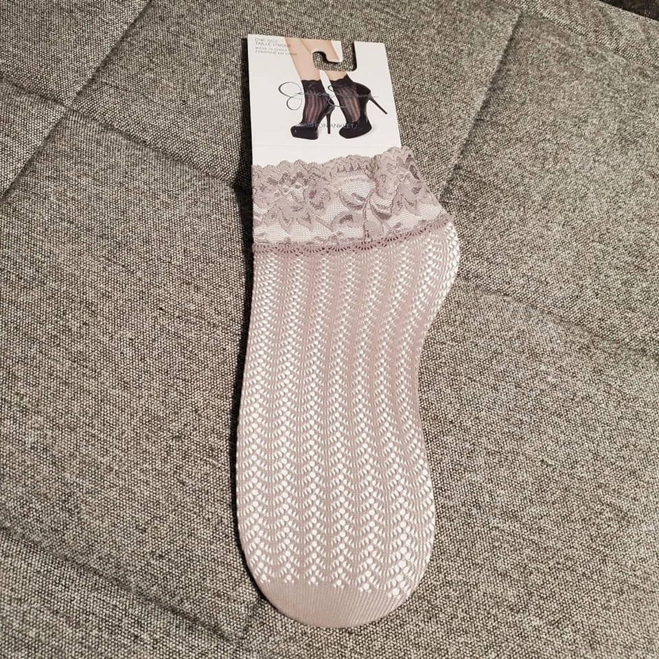Jessica Simpson Moda Tobillera Encaje Calcetines Talla Única Chateau Color Gris Foto 1 de 4