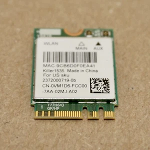Genuine Dell Killer 1535 802.11ac WiFi & Bluetooth Wireless Card | 0VM1D6 VM1D6 - Picture 1 of 2