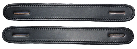 Lot of 2 Black Leather double and stitched Steamer trunk handles #100BLK Cover