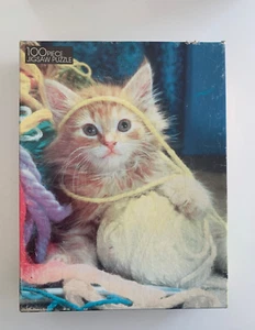 Rompecabezas HILO GATO DORADO Vintage Naranja Gatito Foto 100 Piezas EE. UU. CAJA SELLADA - Imagen 1 de 5