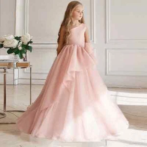 Girls Dresses Vestido Elegant Party Lace Princess Evening Birthday Prom Costumes - Picture 1 of 28