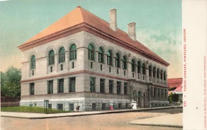 Postcard Public Library Portland Oregon OR UDB Early 1900s - Picture 1 of 2