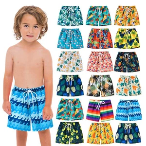 2-8Y Kids Boys Swim Trunks Printed Swimsuit Bathing Suit Beach Swimming Shorts - Picture 1 of 49
