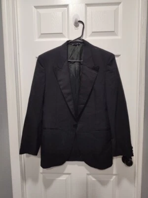 Ted Lapidus Italian Tuxedo Style Jacket Blazer Mens 38R Black 100% Wool Pristine - Image 1 of 4