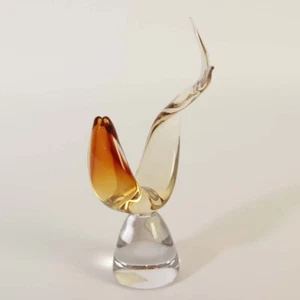 Gebogener abstrakter Fisch Sockel Label Pauly signiert A. Barbini Murano Glas #1 - Picture 1 of 6