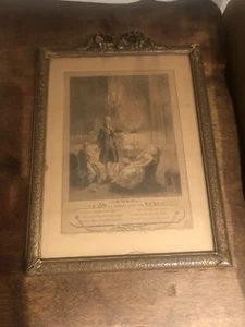 ANTIQUE 1774 FRENCH LA SOIREE D'HYVER FREUDENBERGER ENGRAVING PRINT - Picture 1 of 12