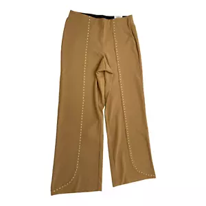INC Women's Brown Studded Wide-Leg Pants Size XL B46 - Picture 1 of 6