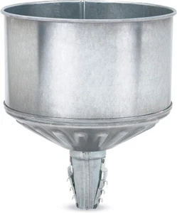 LUMAX SILVER 7.6 LITRE GALVANIZED FUNNEL WITH REMOVABLE STAINLESS-STEEL SCREEN - Picture 1 of 2