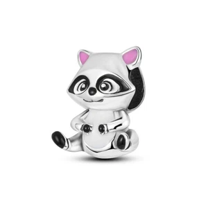 MULA Original Waschbär Bead DIY Charm CZ Für Frauen Armband 925 Versilbert - Picture 1 of 6