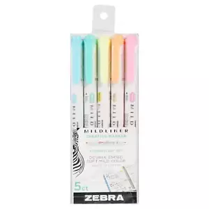Pen Mildliner, Double Ended Highlighter, Fluorescent Colors, 5-Count - Picture 1 of 6