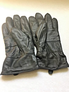 Vintage Damen 3M Thinsulate Isolierung schwarz Leder Polyester Futter Handschuhe M/L - Bild 1 von 4