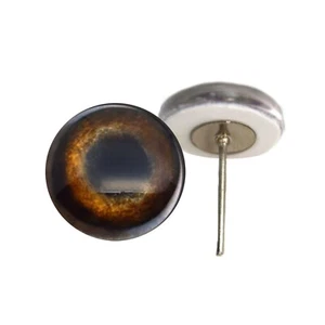 Par de postes de pasador de alambre con ojos de vidrio marrón mediano para hacer muñecas fieltro de aguja - Imagen 1 de 4