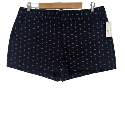 Pantalón Corto Gap Mujer City 14 Azul Marino Estampado Geométrico Preppy Beach Resort Crucero Foto 1 de 4