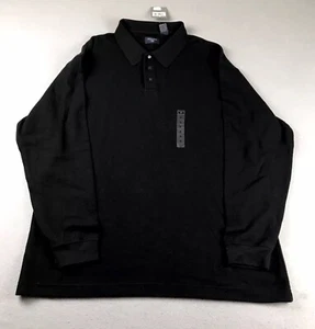 Dockers Shirt Mens XL Black Cotton Blend Polo Lightweight Long Sleeves NWT - Picture 1 of 11