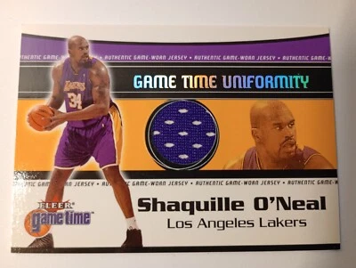 2000-01 FLEER GAME TIME SHAQUILLE O'NEAL UNIFORMITY GAME USED PURPLE JERSEY - Image 1 of 4