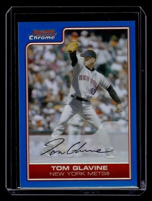 2006 Bowman Chrome Blue Refractor #173 Tom Glavine /150 Mets HOF - Image 1 of 2