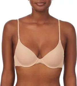 OnGossamer Women's Cabana Cotton Convertible T-Shirt Bra Sleek Micro 30DDD Beige - Picture 1 of 4