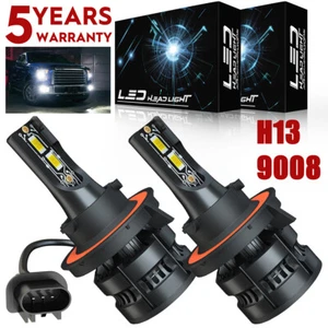 2x H13 9008 LED Headlight Bulbs High & Low Beam 10000K for Ford F-150 2004-2014 - Picture 1 of 14
