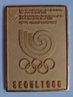 Orig.commemorative medal  Olympic Games SEOUL 1988 / 24k gold platet  !!  RARITY