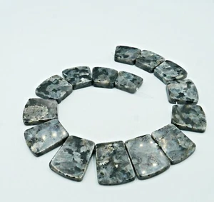 NELLYS Larvikit Strang / Collier teilweise schimmernd Perlen Edelsteine  - Bild 1 von 1