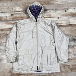 Misty Harbor Tan Flannel Insulated Rain Jacket w/ hood Size Large - Picture 1 of 5